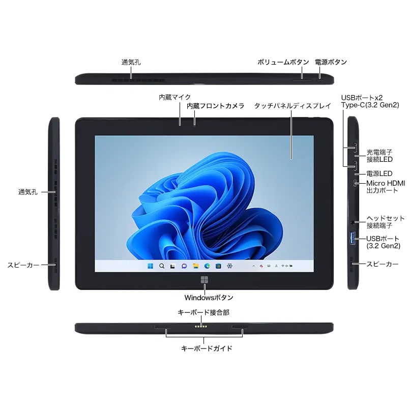 FRT300P 2in1 タブレット 着脱式キーボード搭載 Windows11 Pro