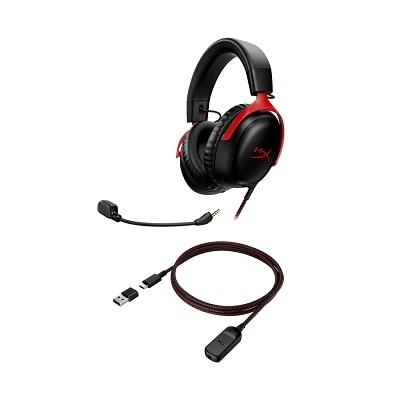 HyperX Cloud III ゲーミングヘッドセット [ブラック-レッド]