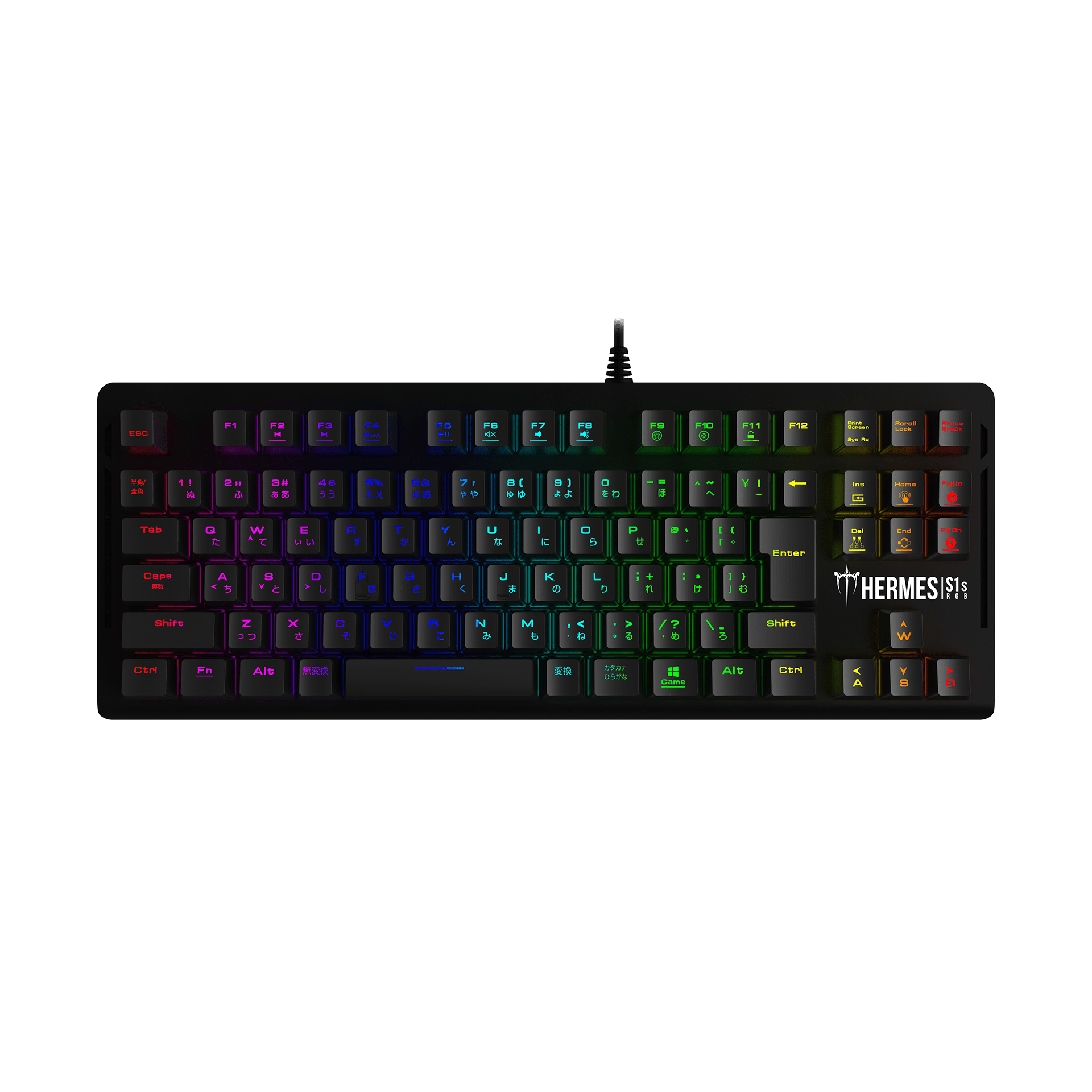 GAMDIAS HERMES S1S-JP RGB ゲーミング日本語配列キーボード(銀軸)