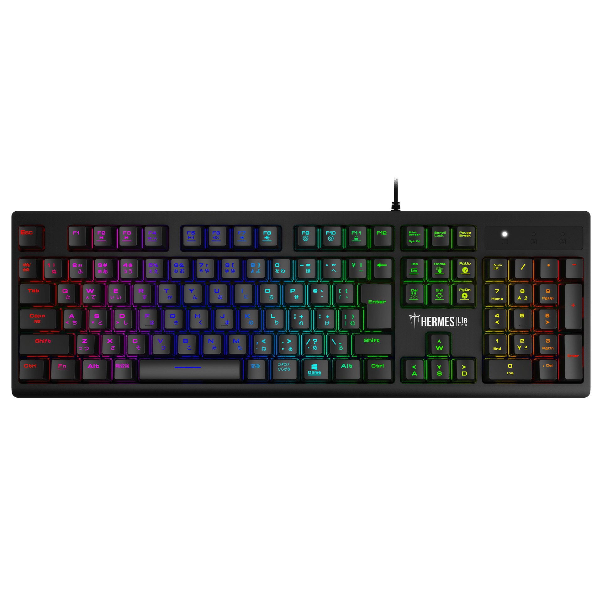 GAMDIAS HERMES L1B-JP RGB ゲーミング日本語配列キーボード(青軸)