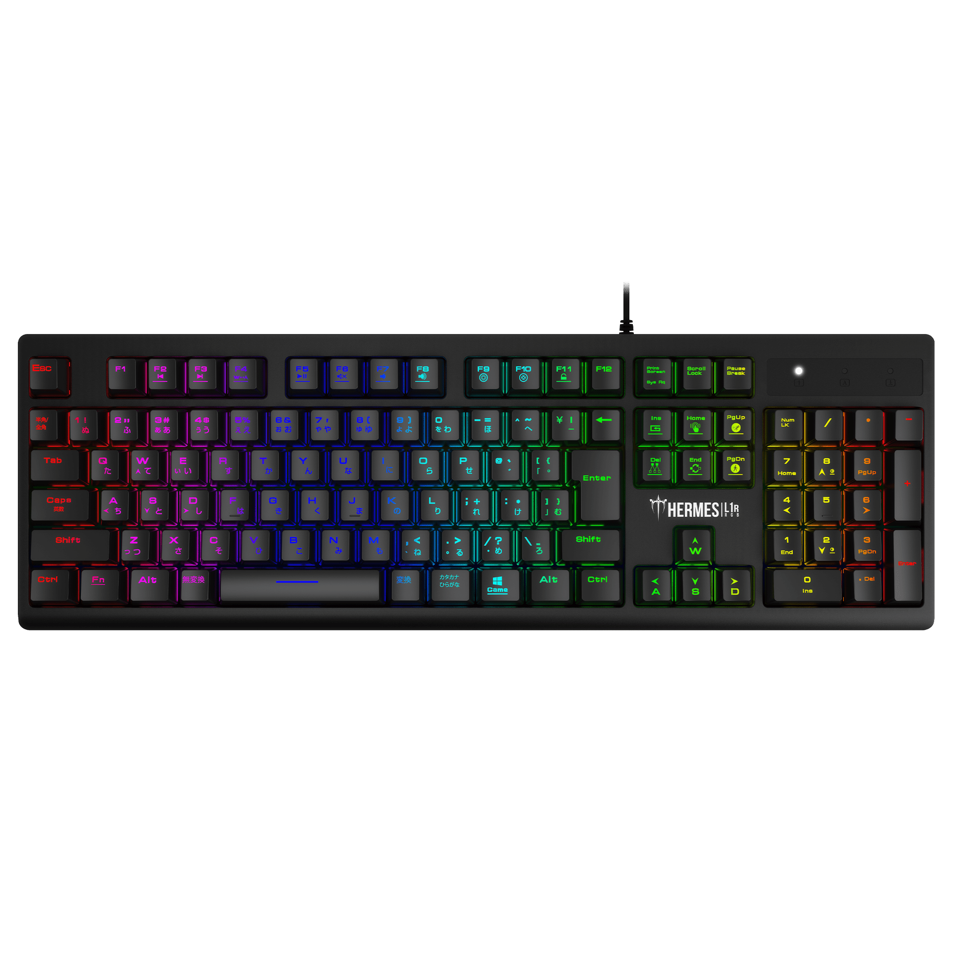 GAMDIAS HERMES L1R-JP RGB ゲーミング日本語配列キーボード(赤軸)