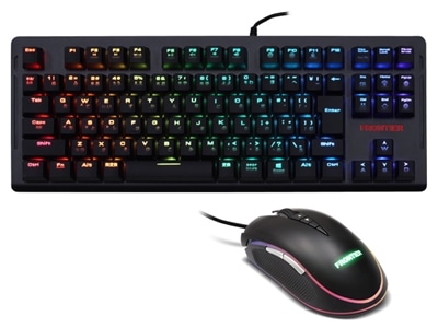 【GW2023】FRONTIERゲーミングキーボード(銀軸)＆マウスセット　GM-S1B / KB-E3S