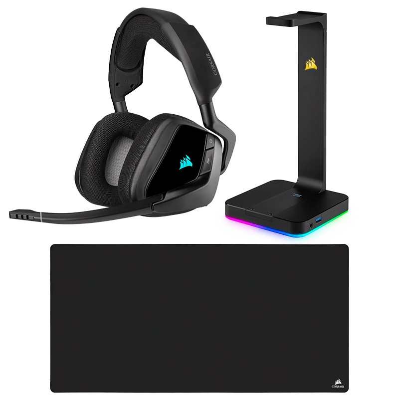 【GW2023】CORSAIR USB ゲーミングヘッドセット / ゲーミングマウスパッド / ヘッドセット スタンド